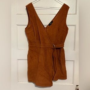 Burnt Orange Corduroy Romper